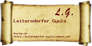 Leitersdorfer Gyula névjegykártya